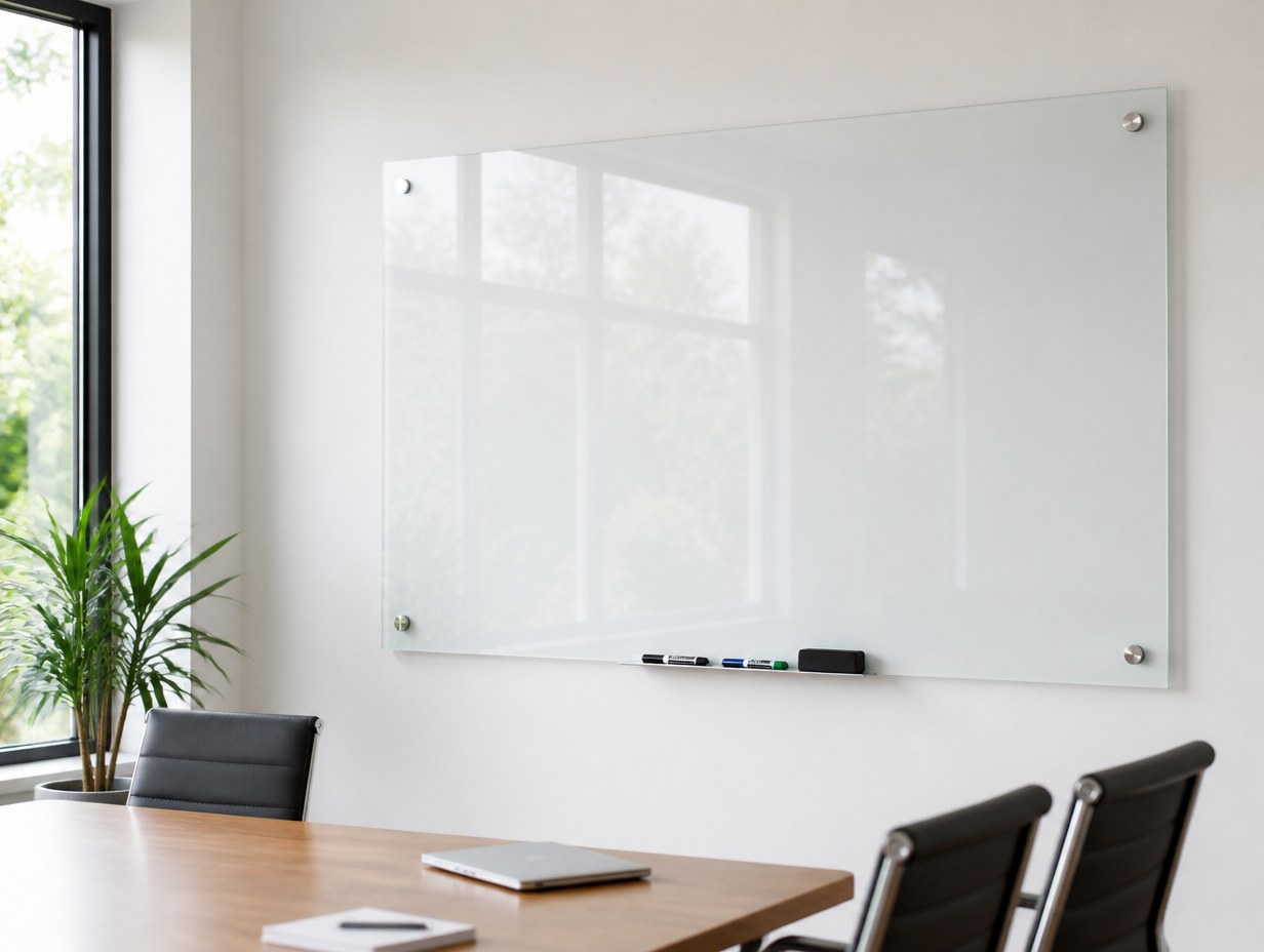 AI-generated glass whiteboard mockup sample