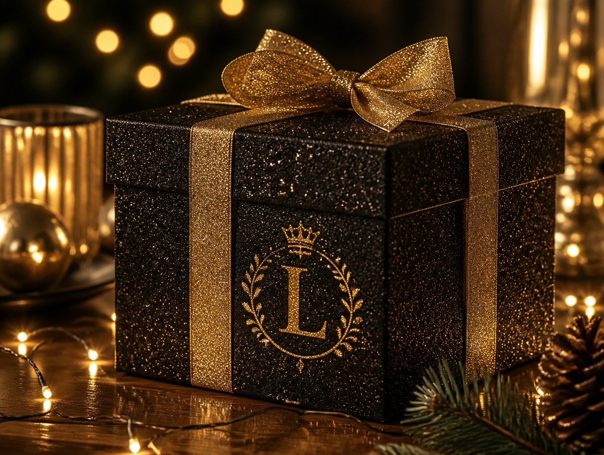 AI-generated glitter logo mockup sample
