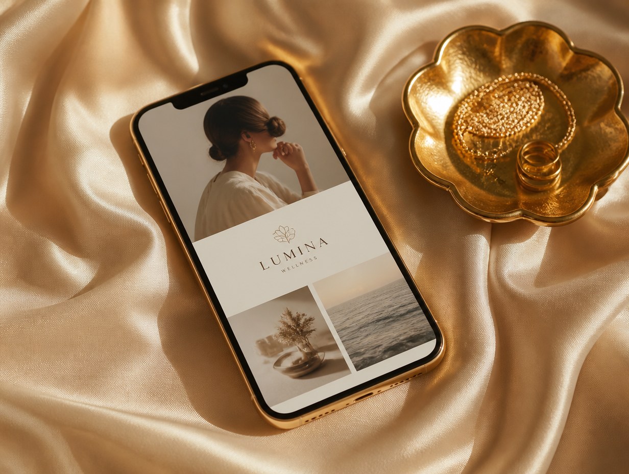 Gold iPhone mockup example