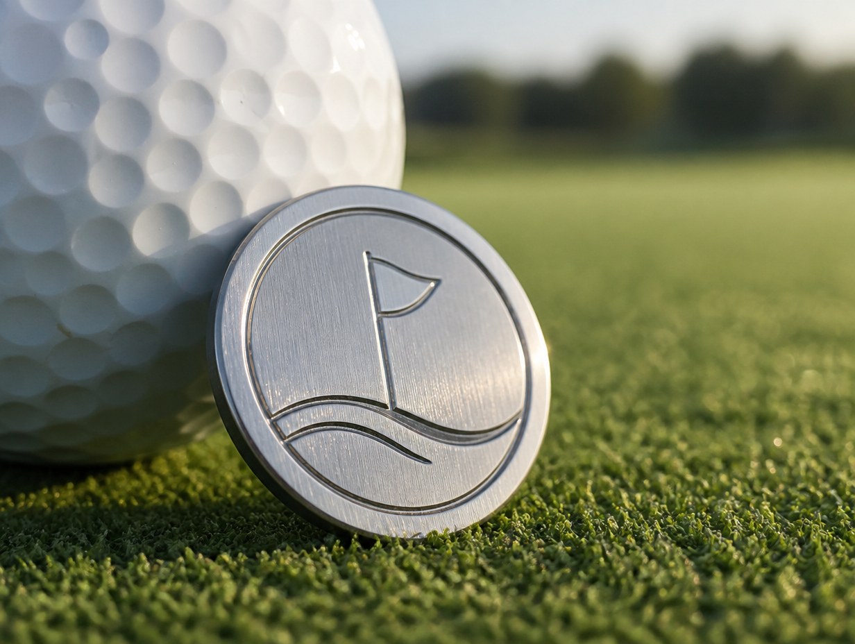 AI-generated golf ball marker mockup sample