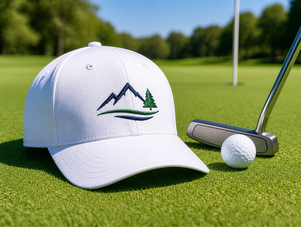 AI-generated golf cap mockup sample