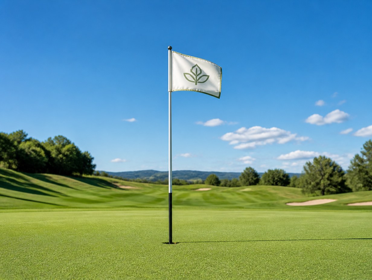 AI-generated golf flag mockup sample