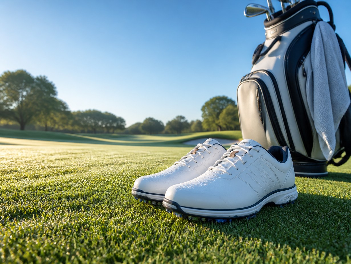 AI-generated golf shoes mockup sample
