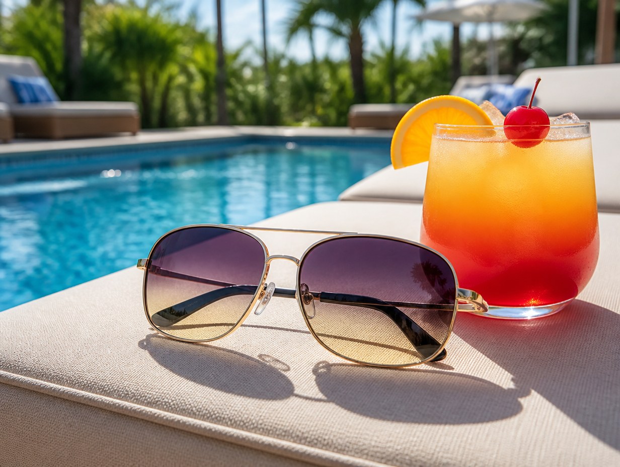 AI-generated gradient sunglasses mockup sample