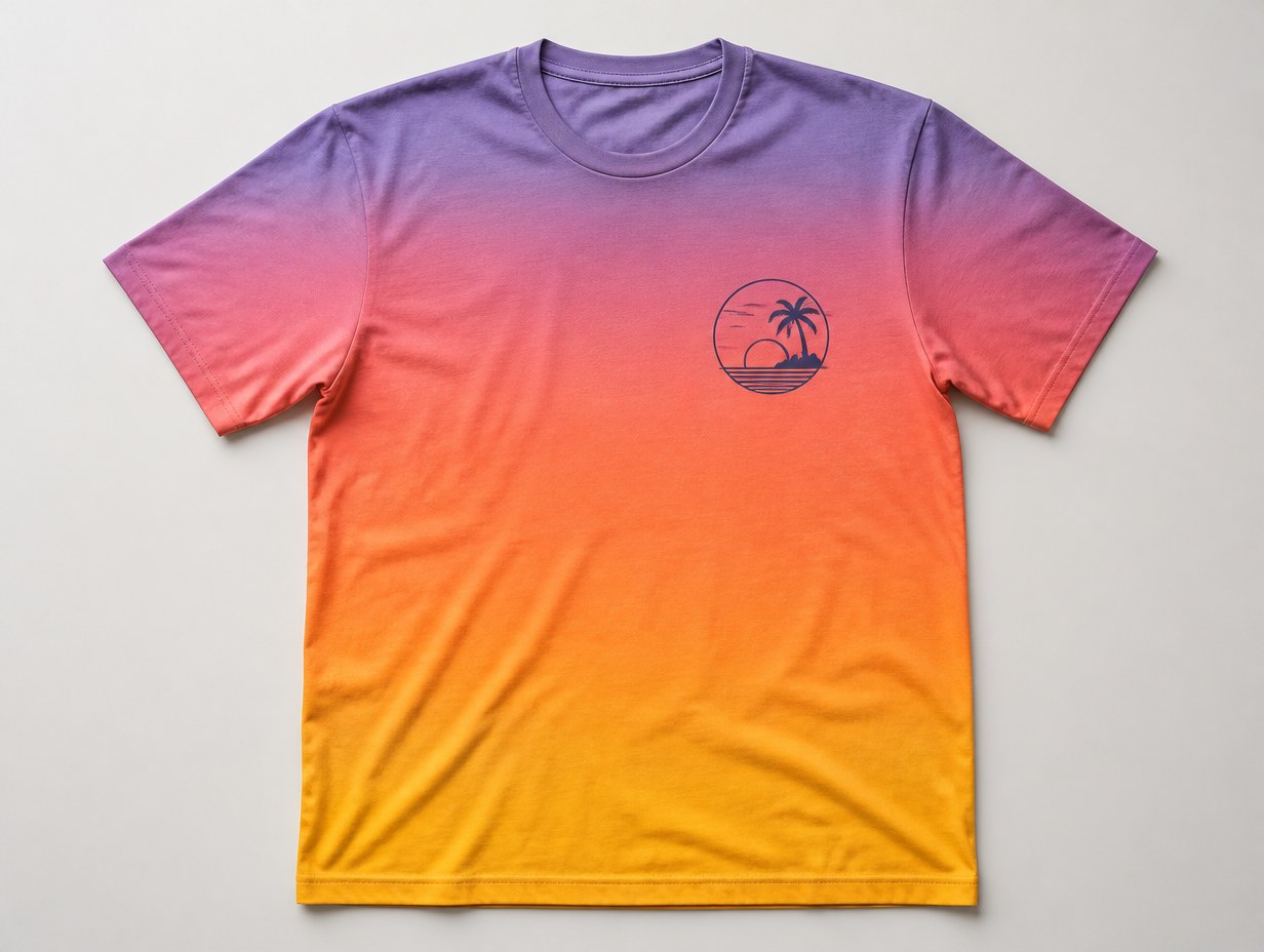 AI-generated gradient t-shirt mockup sample