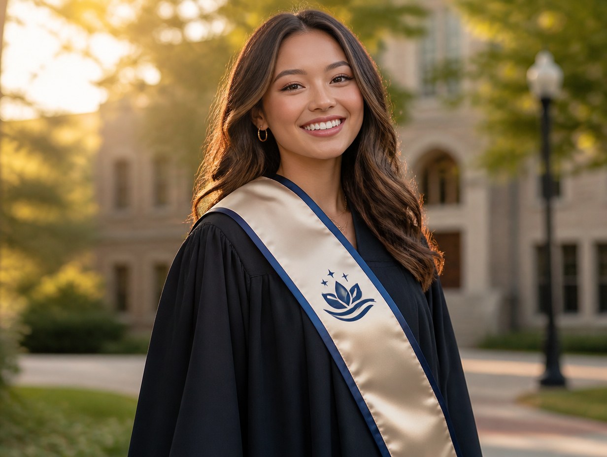 AI-generated graduation sash mockup sample