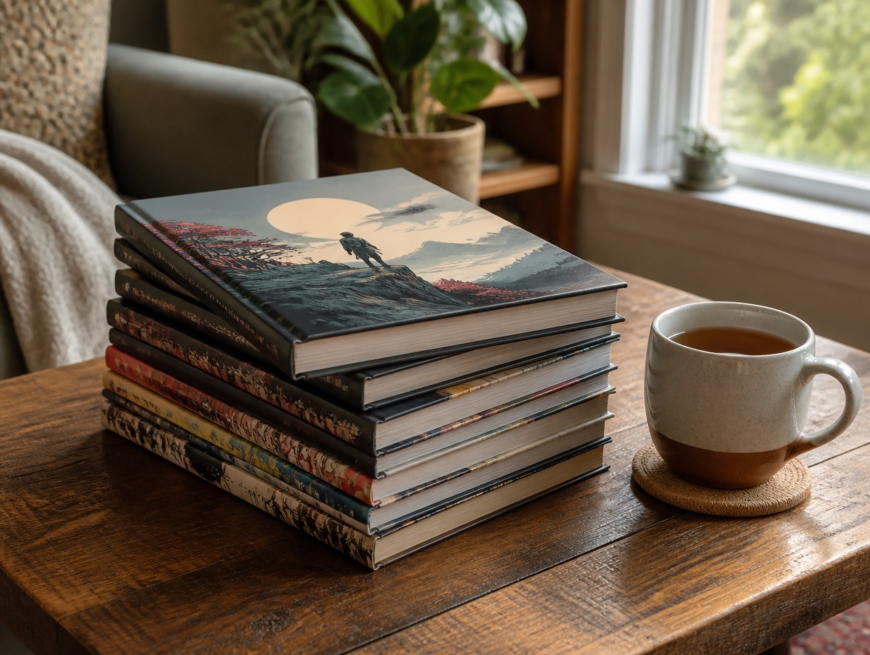 Graphic Novel Stack mockup example
