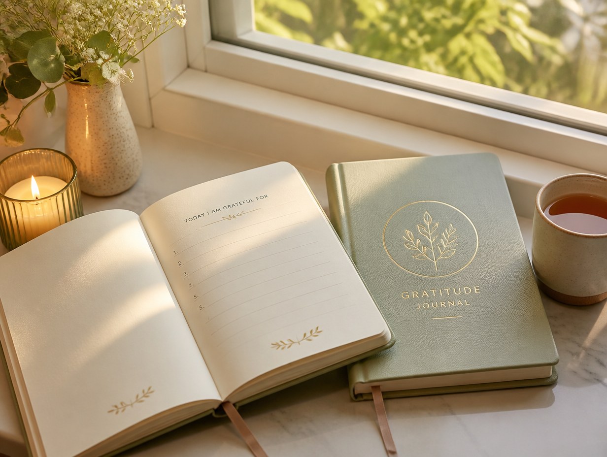 AI-generated gratitude journal mockup sample