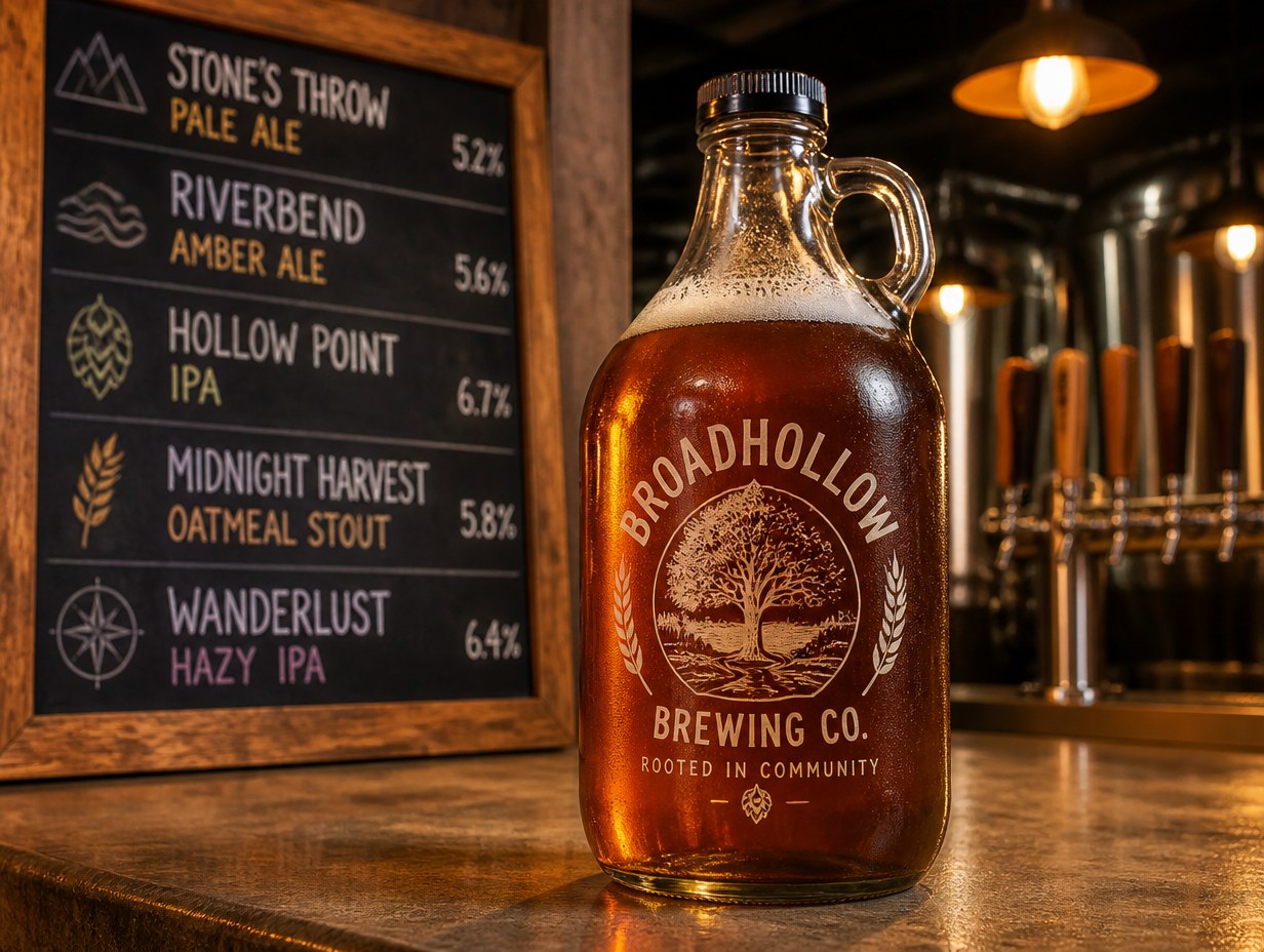 AI-generated growler mockup sample