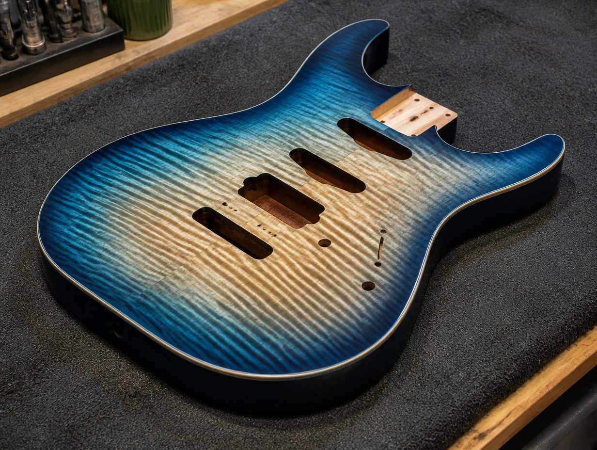 AI-generated guitar body mockup sample