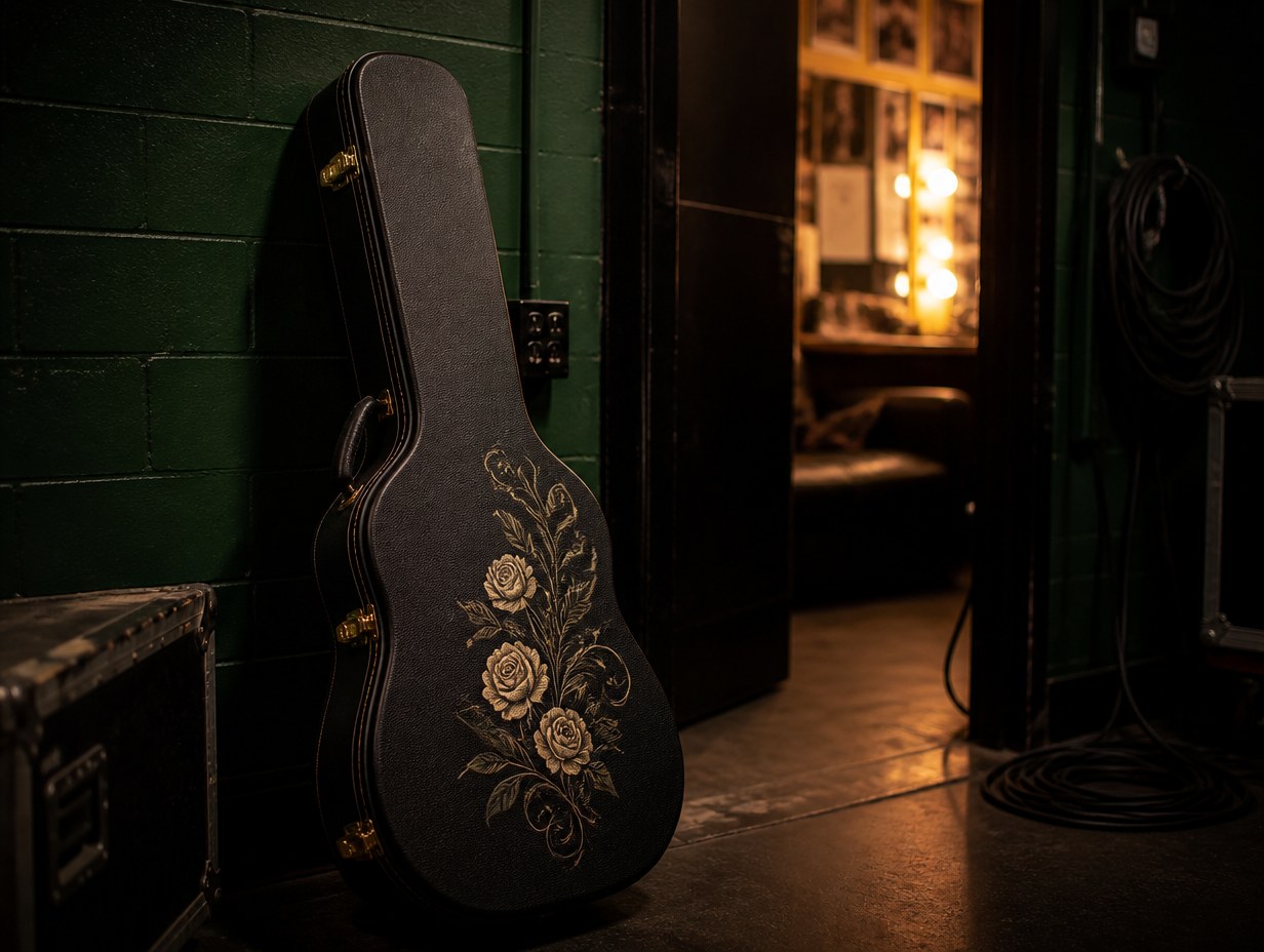 AI-generated guitar case mockup sample