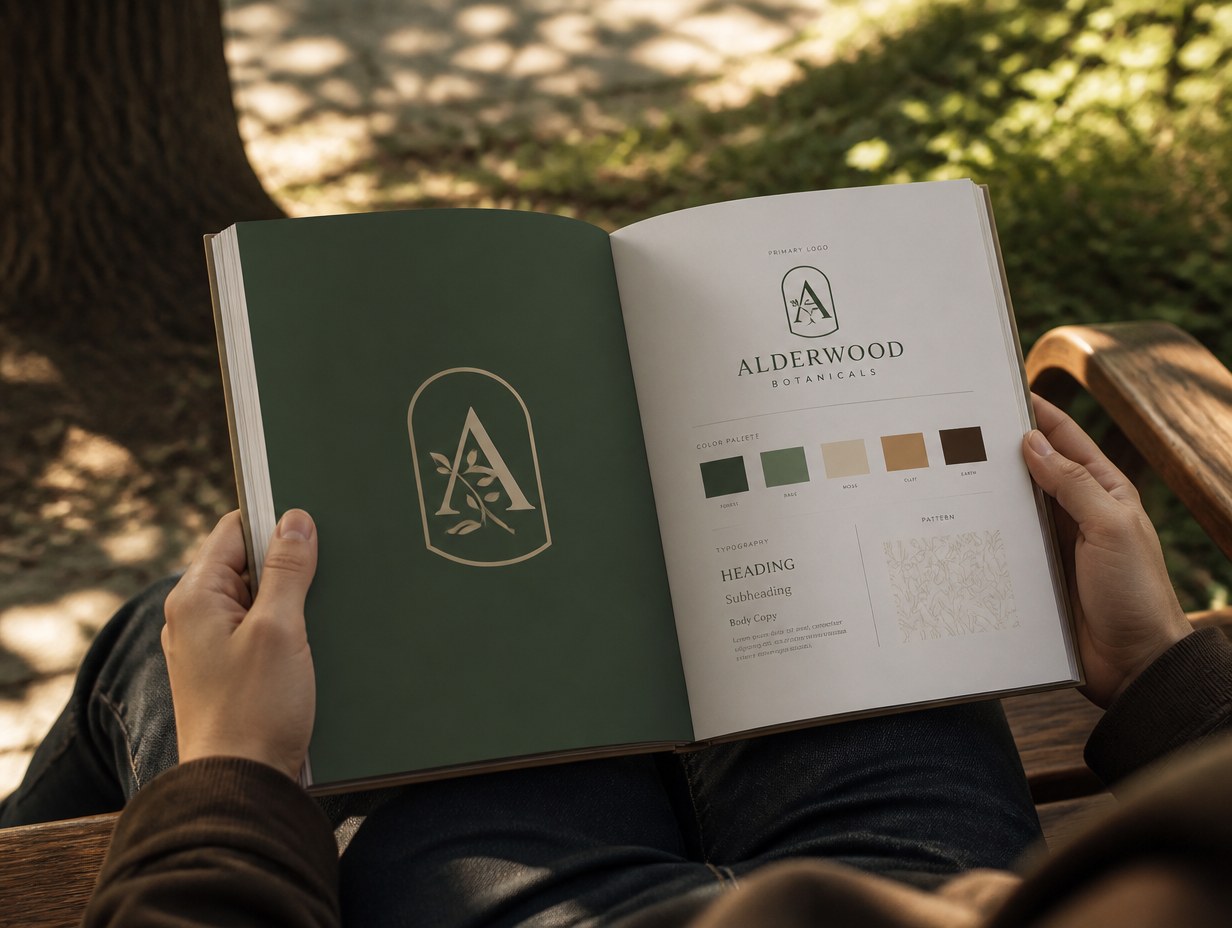 Hand Holding Open Book mockup example