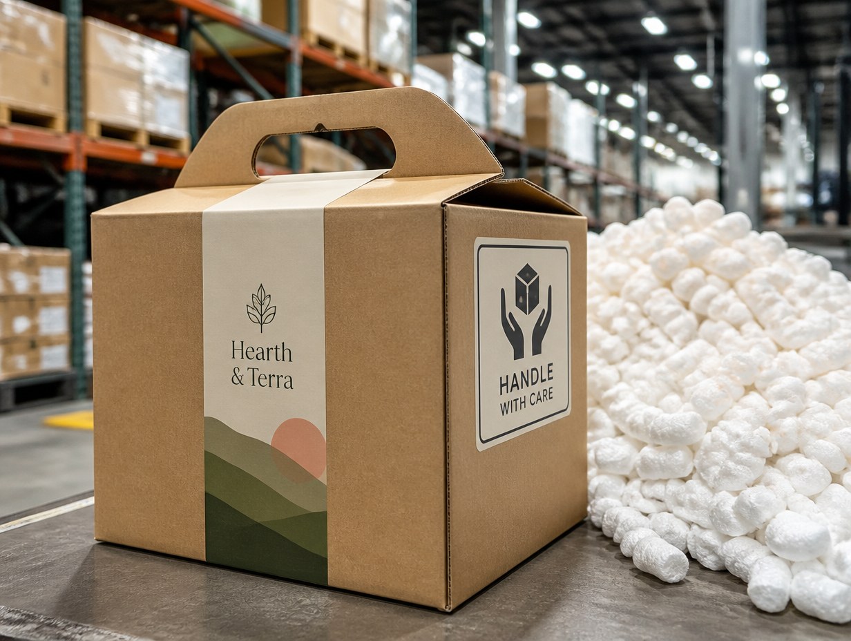 Handle With Care Label mockup example