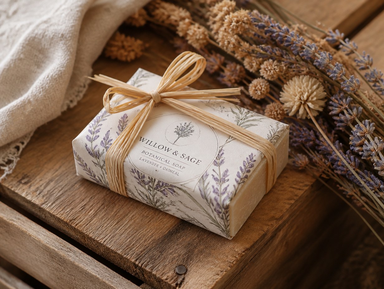 Handmade Soap Packaging mockup example