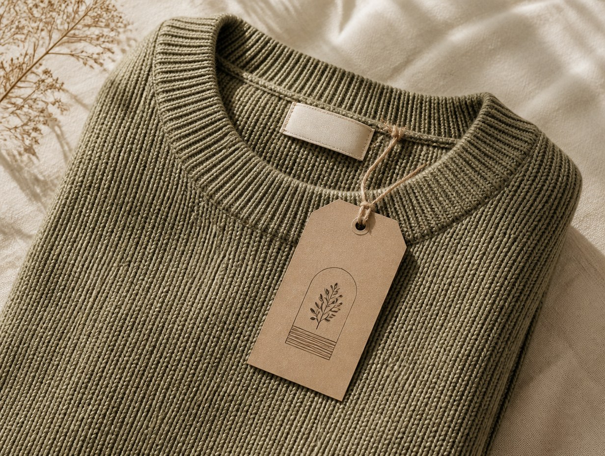 AI-generated hang tag mockup sample