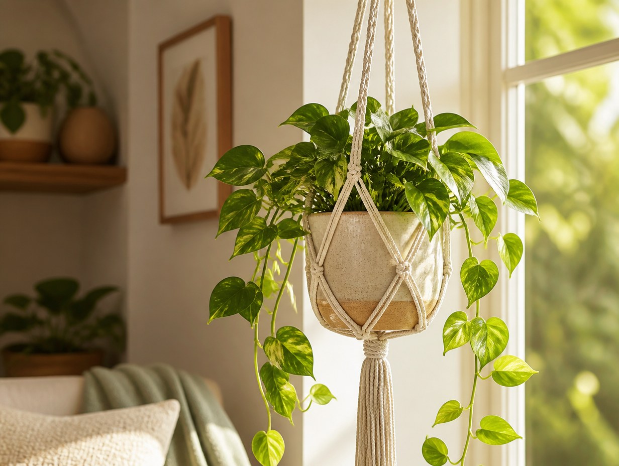 AI-generated hanging planter mockup sample