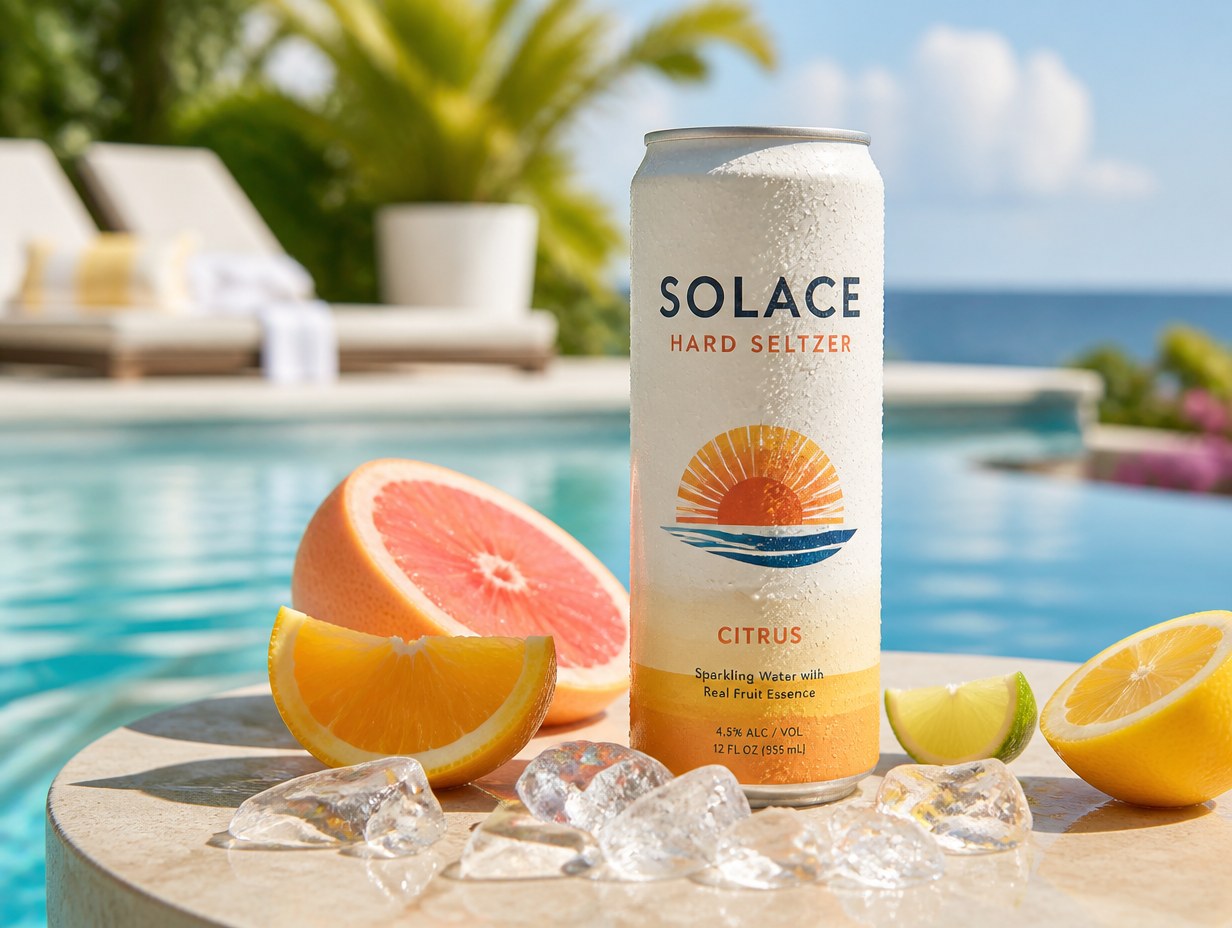 AI-generated hard seltzer can mockup sample
