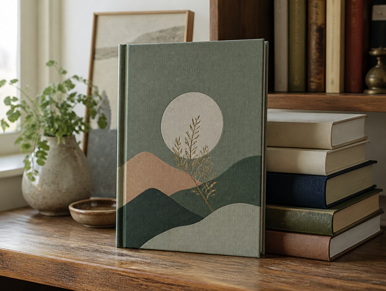 AI-generated hardcover notebook mockup sample