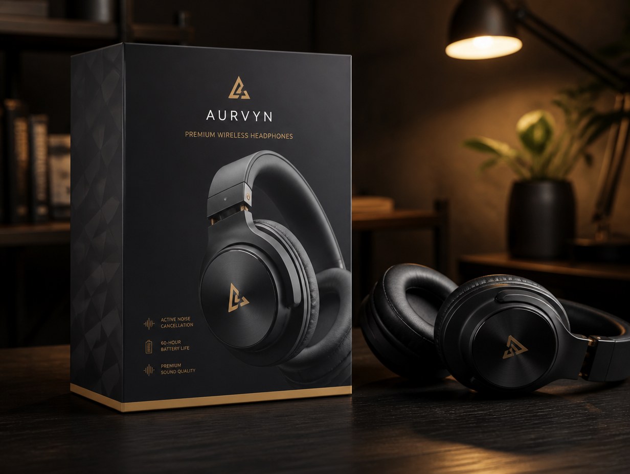 Headphone Box mockup example
