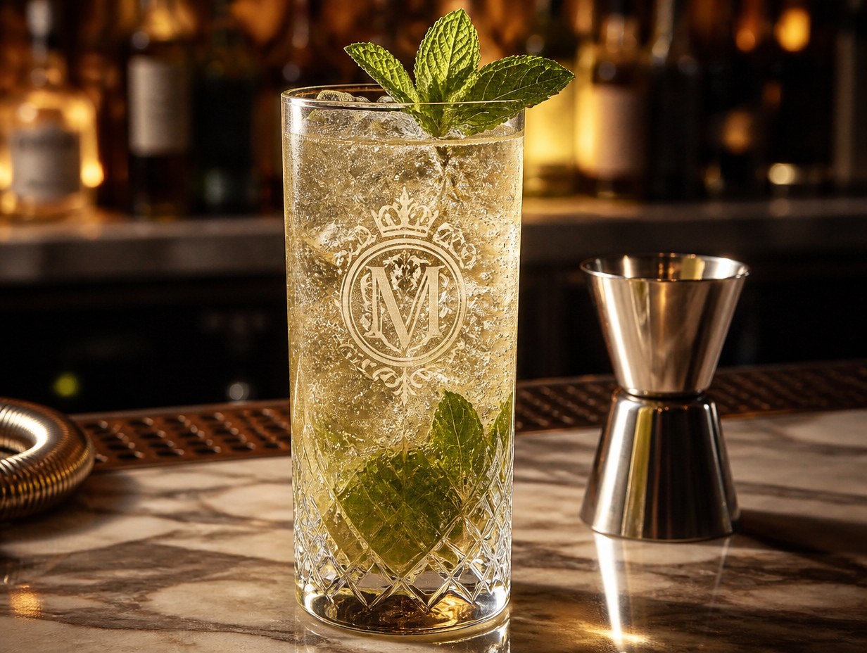 AI-generated highball glass mockup sample