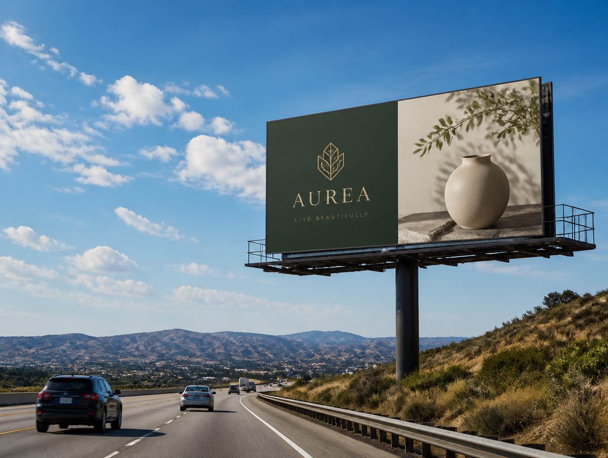 AI-generated highway billboard mockup sample
