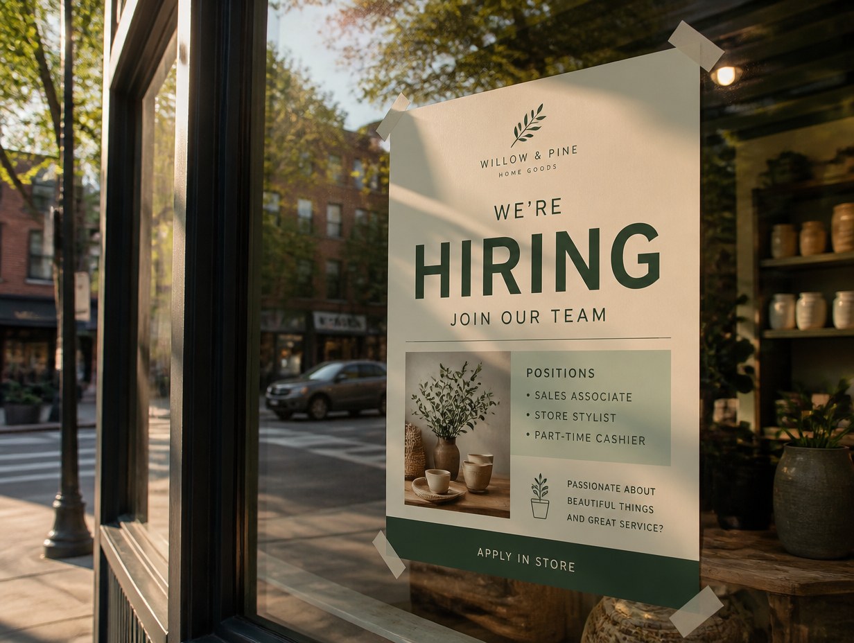 Hiring Poster mockup example