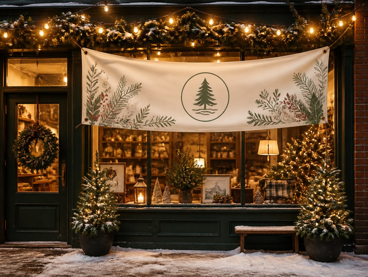 AI-generated holiday banner mockup sample