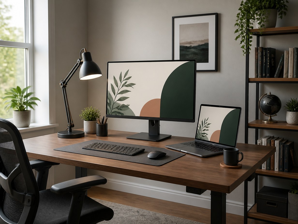 Home Office Desk Setup mockup example