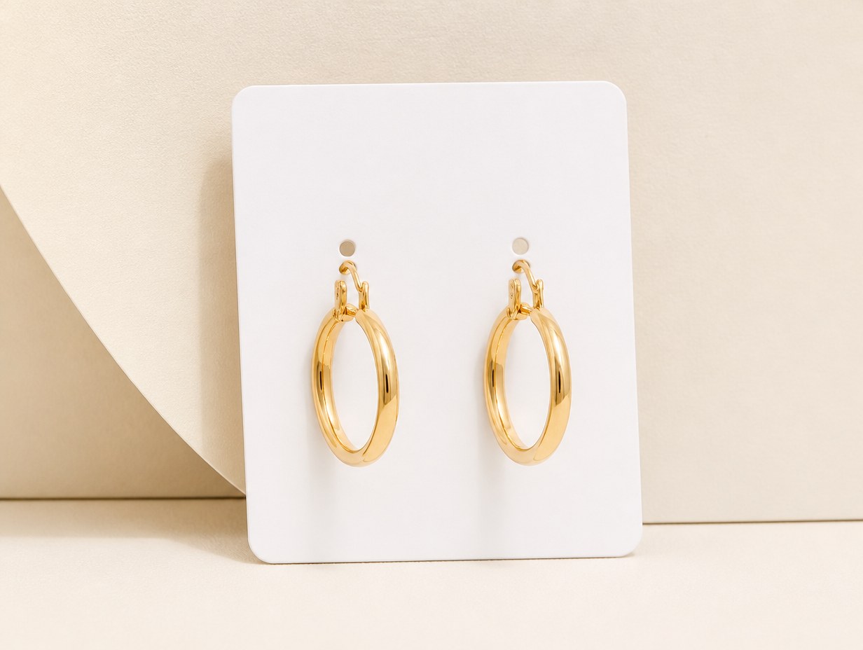 AI-generated hoop earrings mockup sample