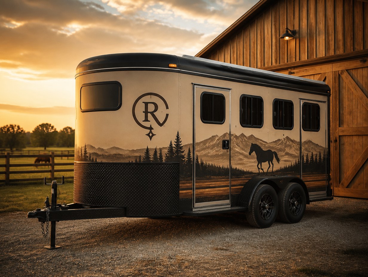 AI-generated horse trailer wrap mockup sample