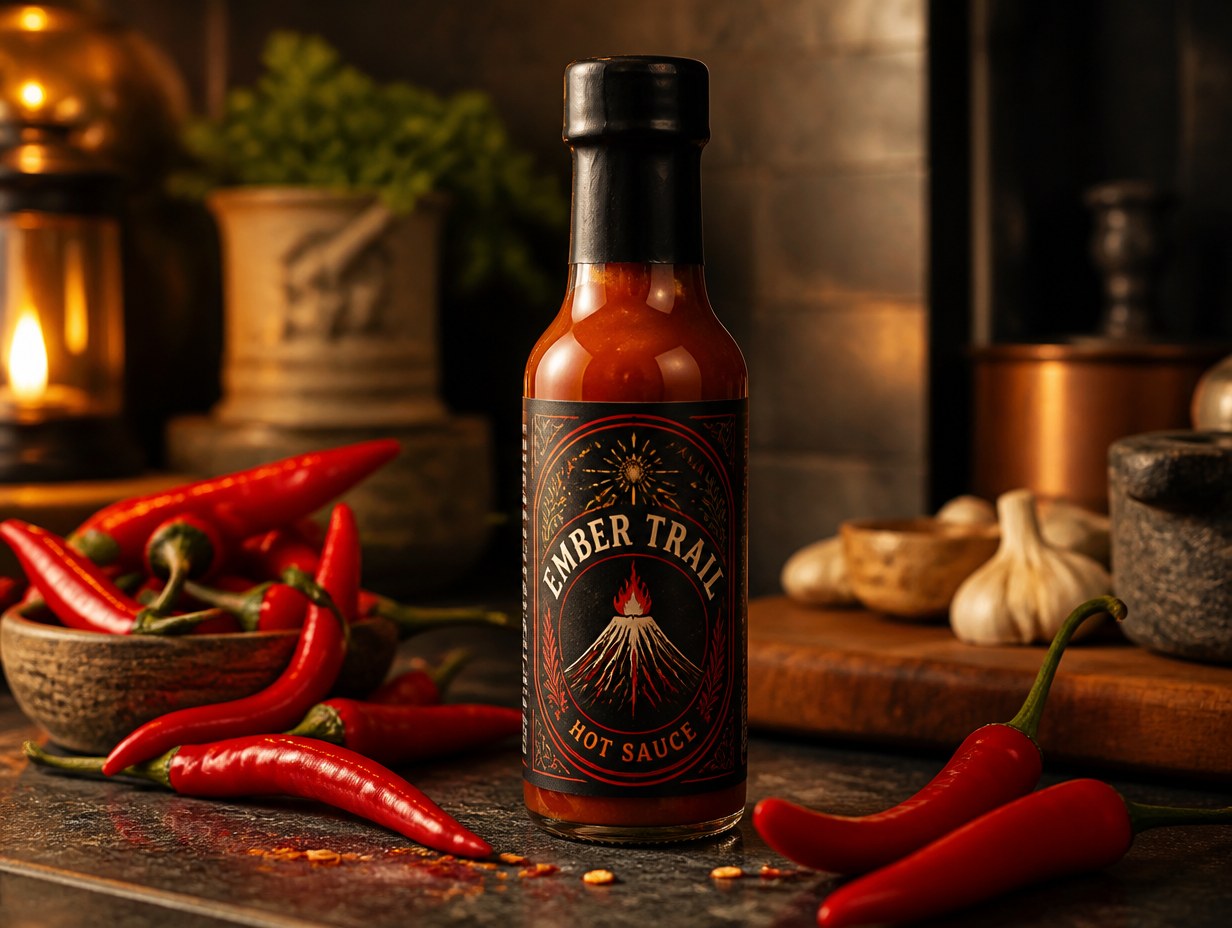 Hot Sauce Bottle mockup example