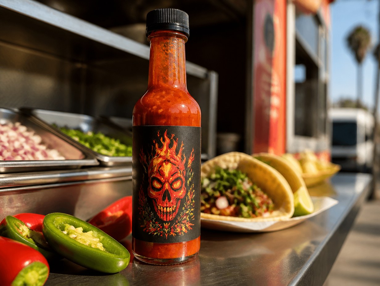 Hot Sauce Label mockup example
