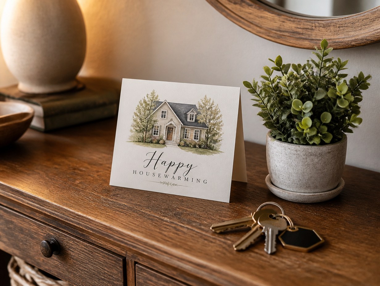 AI-generated housewarming card mockup sample