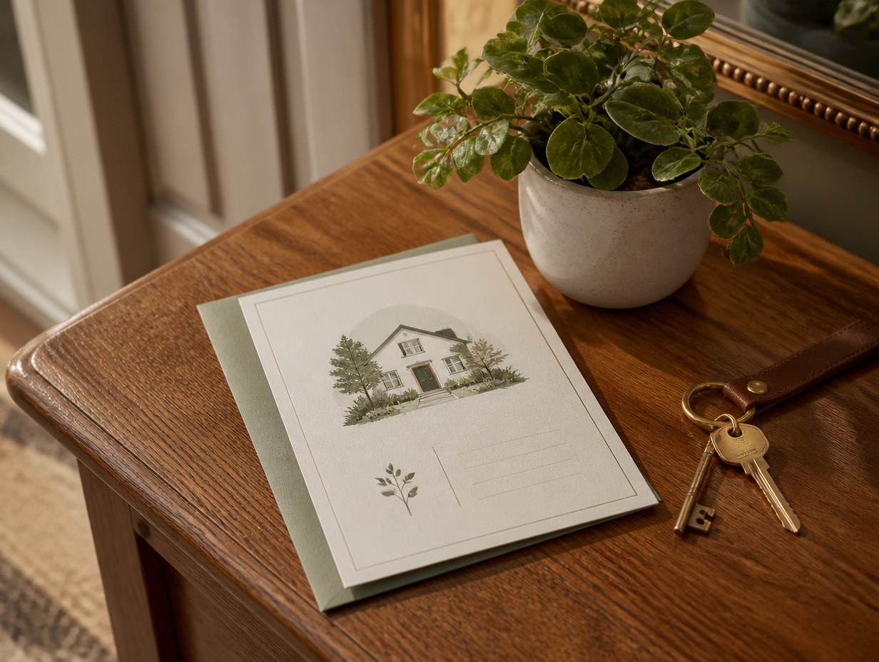 AI-generated housewarming invitation mockup sample