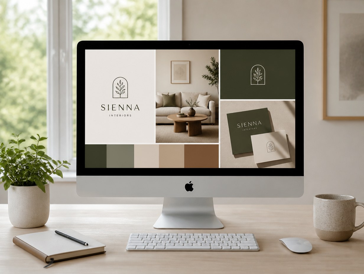 AI-generated imac desk setup mockup sample