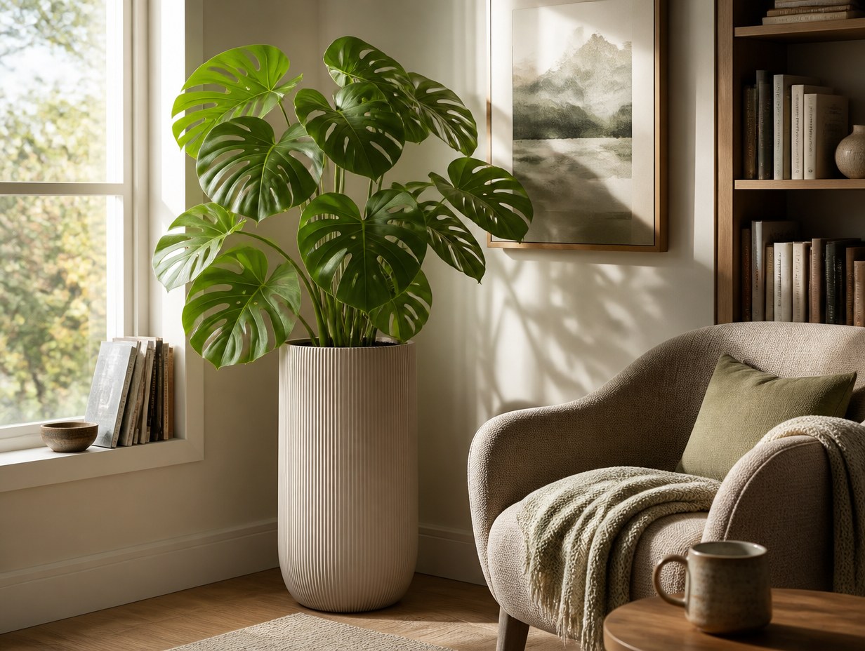 AI-generated indoor planter mockup sample
