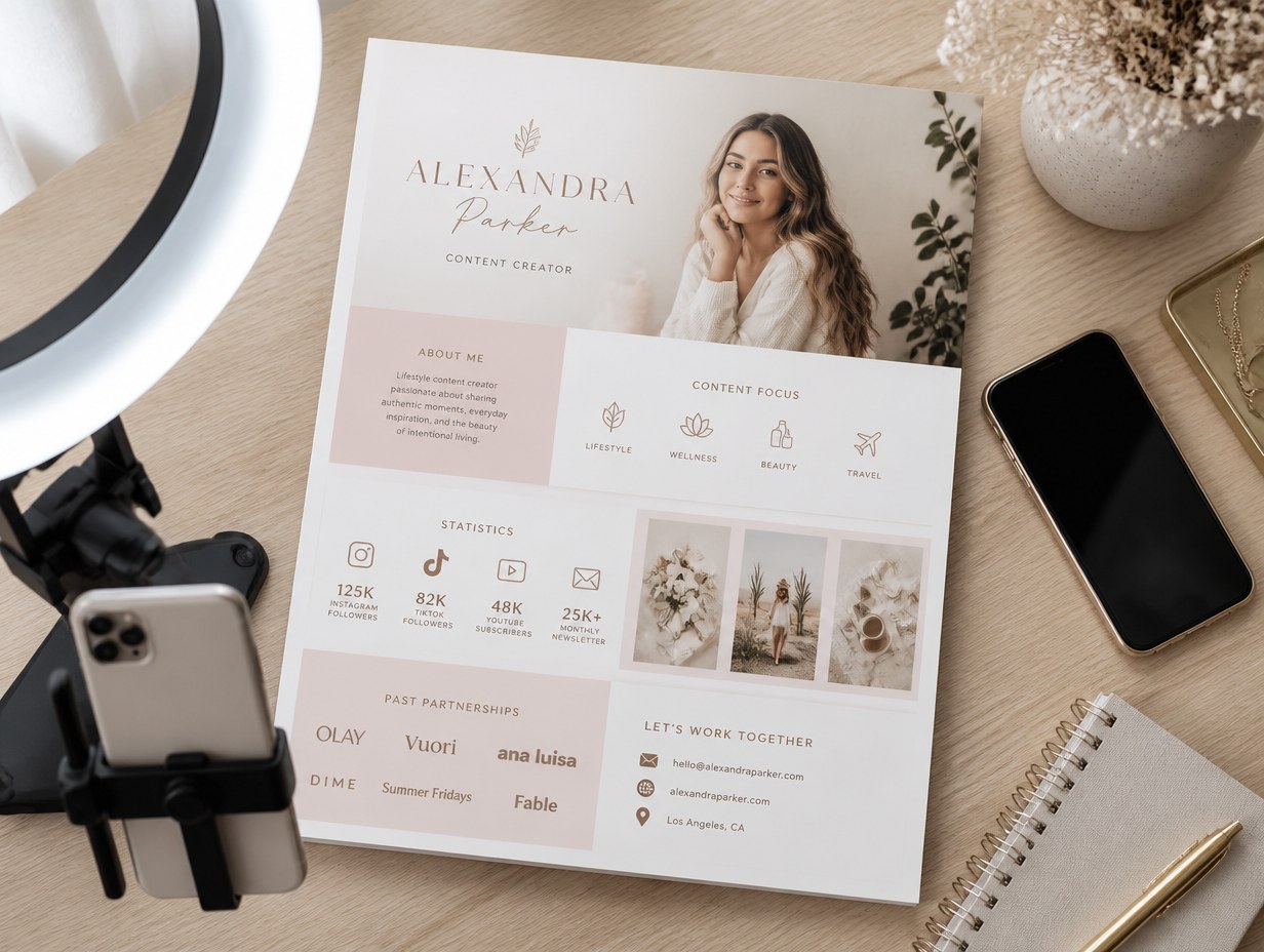 Influencer Media Kit mockup example