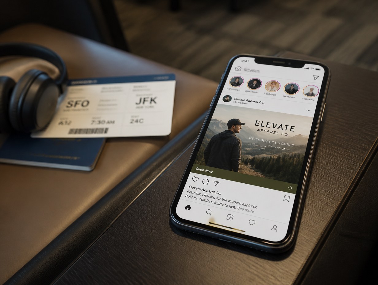 AI-generated instagram ad mockup sample