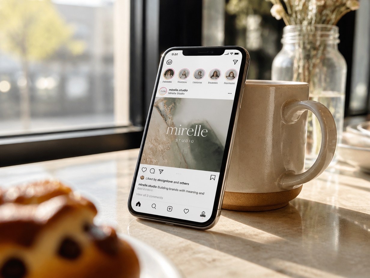 AI-generated instagram feed mockup sample