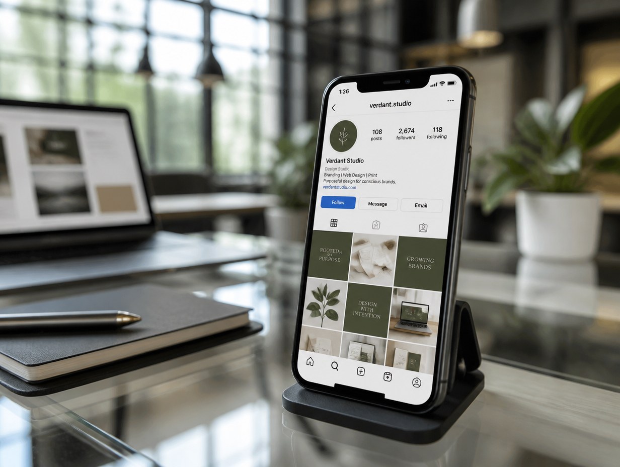 AI-generated instagram profile mockup sample