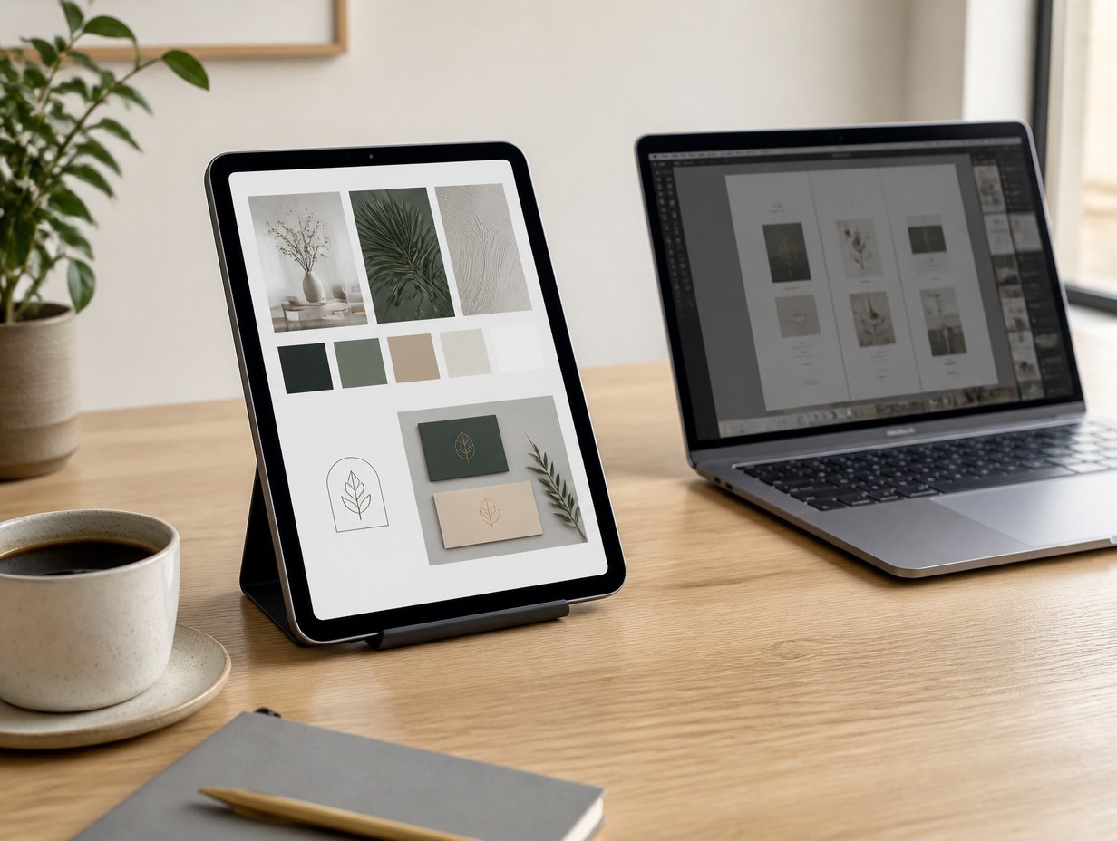iPad on Desk mockup example