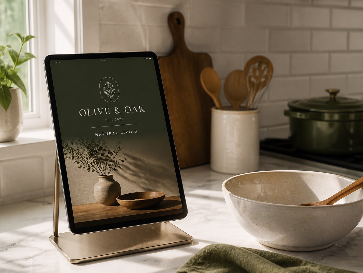 AI-generated ipad stand mockup sample