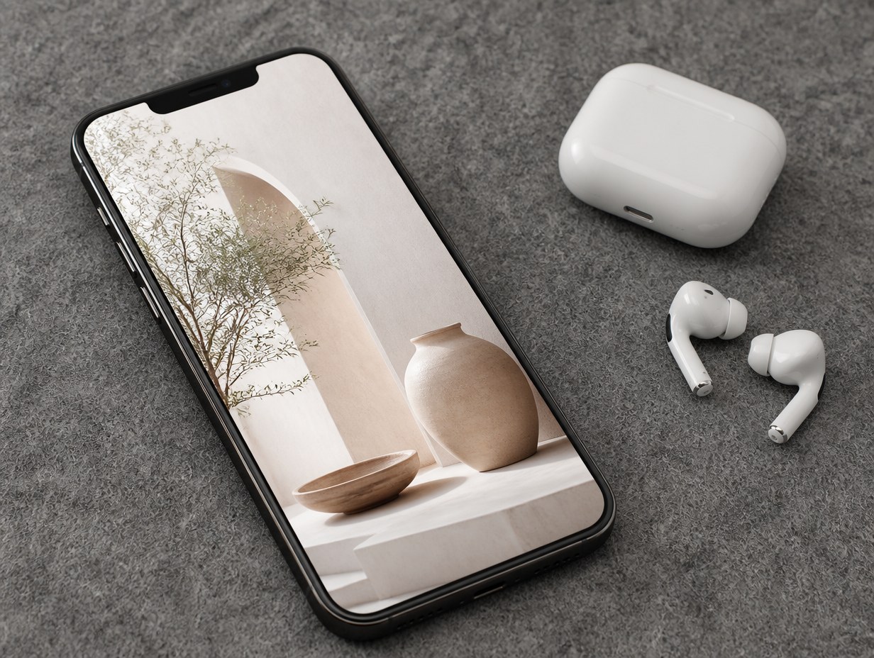 AI-generated iphone 13 pro max mockup sample