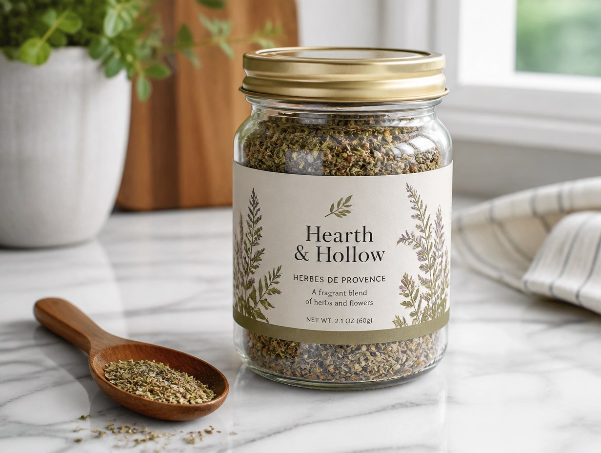 AI-generated jar label mockup sample