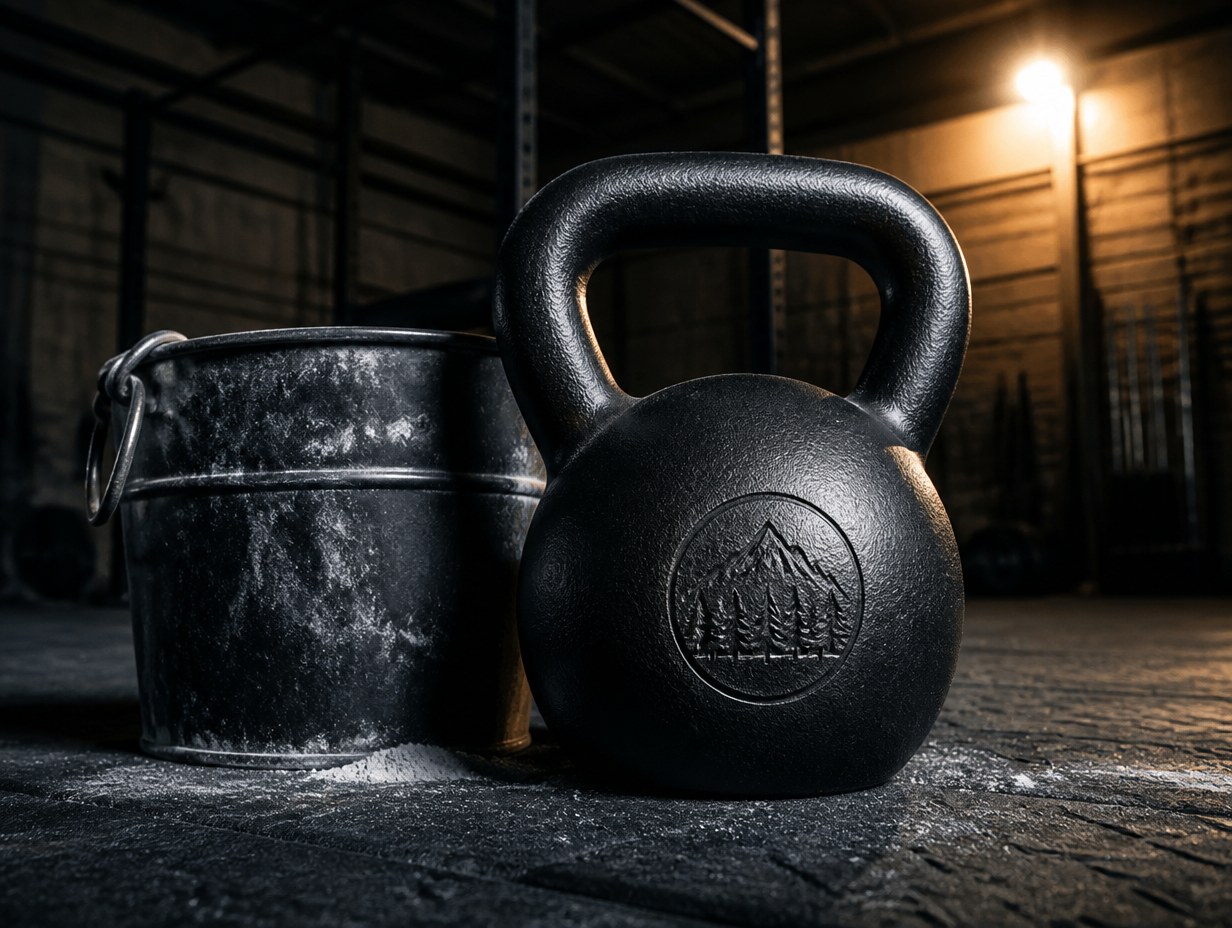 AI-generated kettlebell mockup sample