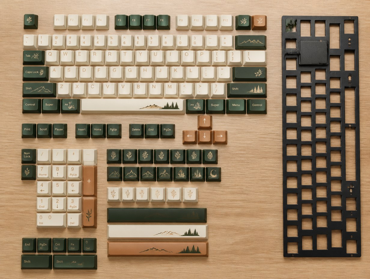 AI-generated keycap set mockup sample