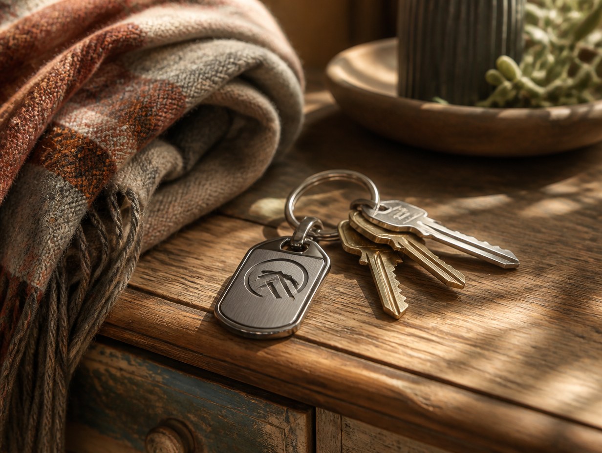 AI-generated keychain mockup sample