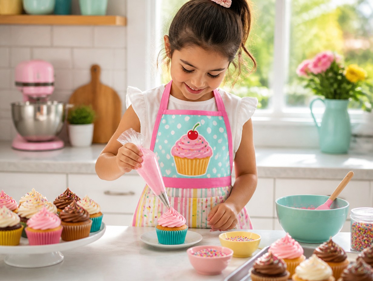 AI-generated kids apron mockup sample
