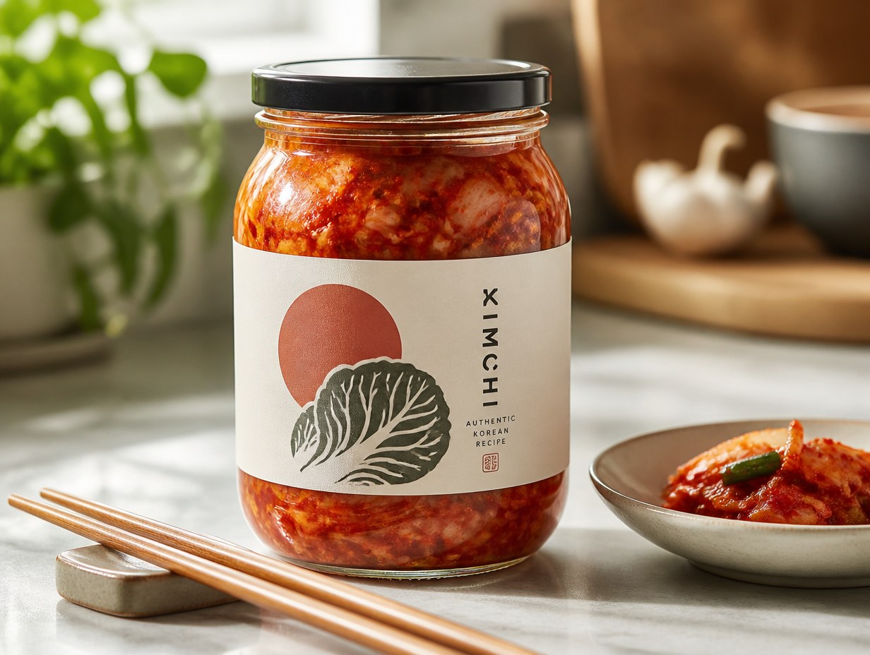 Kimchi Jar Label mockup example