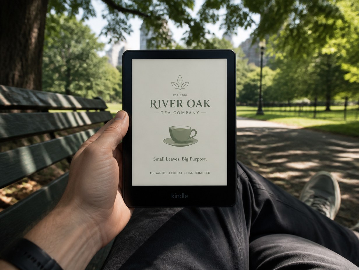 Kindle in Hand mockup example